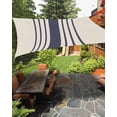 thumbnail image 1 of Midnight Blue Striped Sun Sail Shades Rectangle Canopy,Sunlight Block Heavy Duty Curved Backyard Shade Cover,Beige Geometric Modern Art Waterproof Sun Shades for Patios Garden Pergola Outdoor 12'x16', 1 of 9