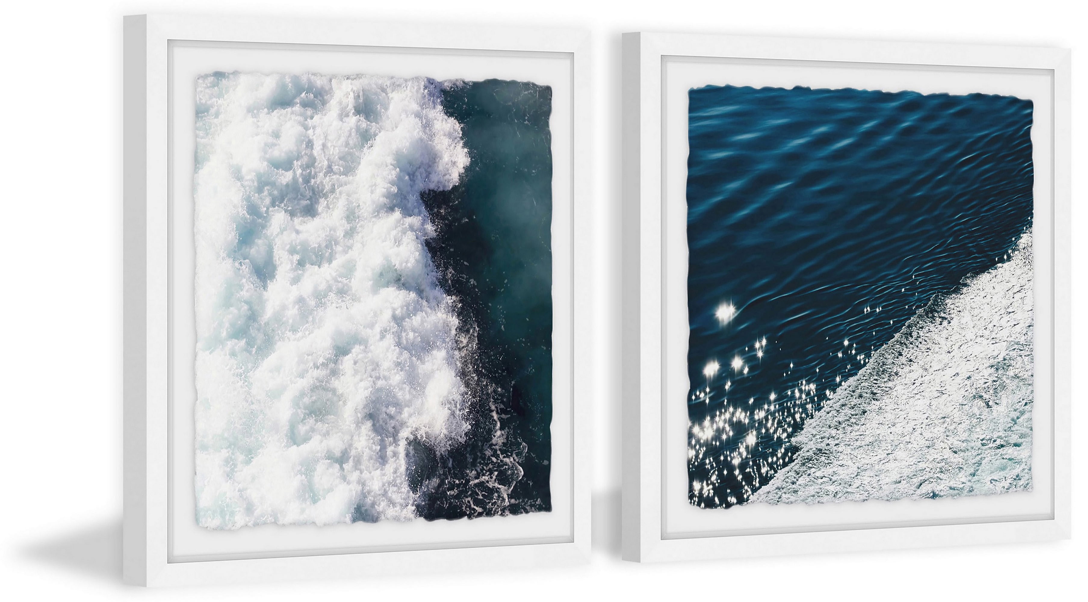 Midnight Blue Wave II Diptych