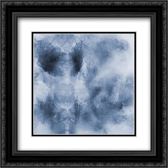 Midnight Blues 2x Matted 20x20 Black Ornate Framed Art Print by Lewis, Sheldon