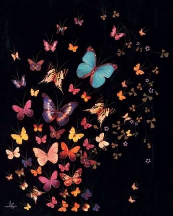 Midnight Butterflies Canvas Art - Lily Greenwood (24 x 30)