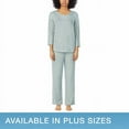 thumbnail image 1 of Midnight Carole Hochman Ladies' Cozy 3/4 Sleeve  2-piece Lounge Set With Pockets (Green, L), 1 of 3