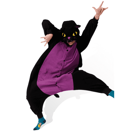 Midnight Cat Kigurumi Unisex Adult Onesie Pajamas Animal One Piece Costume Cosplay Sleepwear