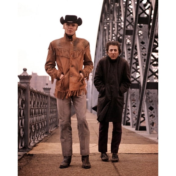 Midnight Cowboy Featuring Dustin Hoffman, Jon Voight 24X36 Classic Hollywood Poster Walking Across Bridge
