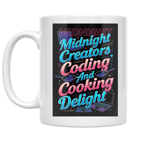 Midnight Creators Coding And Cooking Delight - Tech Enthusiast - 11 oz Ceramic Coffee Mug