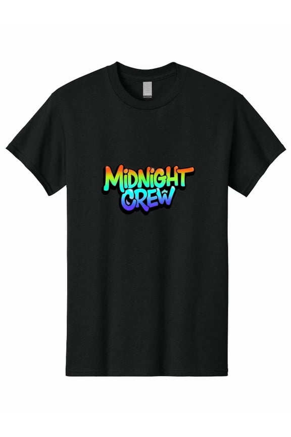 Midnight Crew Graffiti Rainbow Gradient Streetwear Urban Hip Hop Unisex T-Shirt, S-5XL