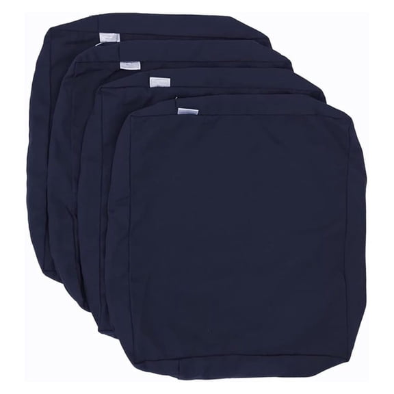 Midnight Dark Navy Outdoor Water Patio Chair Cushion Seat Pillow Covers (25"x25"x5" (4 Covers))