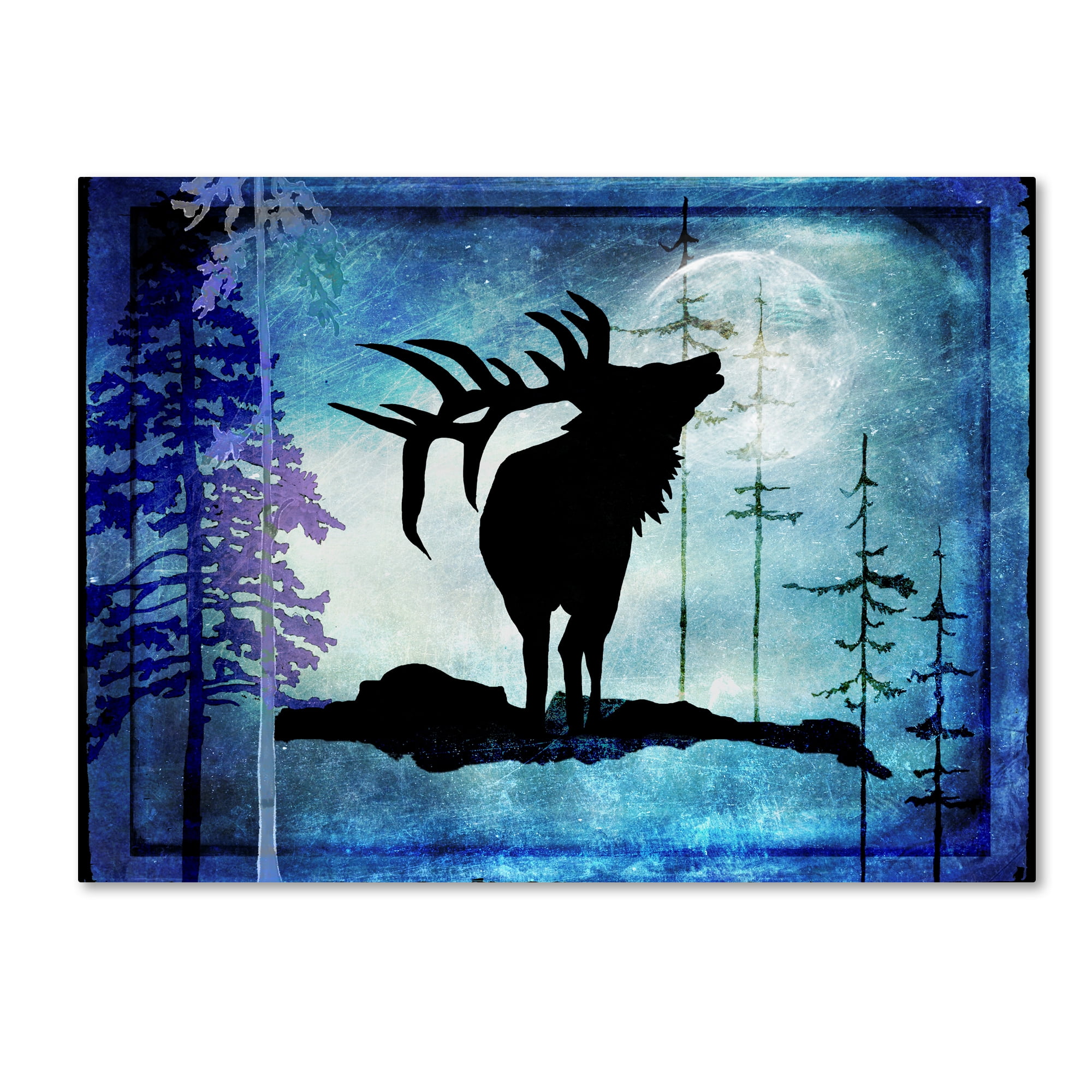 Midnight Elk I' Canvas Art by LightBoxJournal