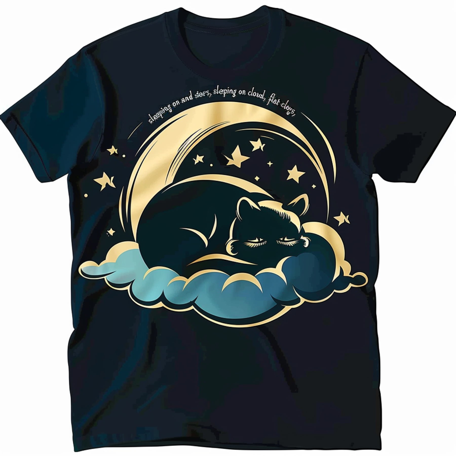 Midnight Feline Dreams: A Collection of Black TShirts Featuring Cartoon