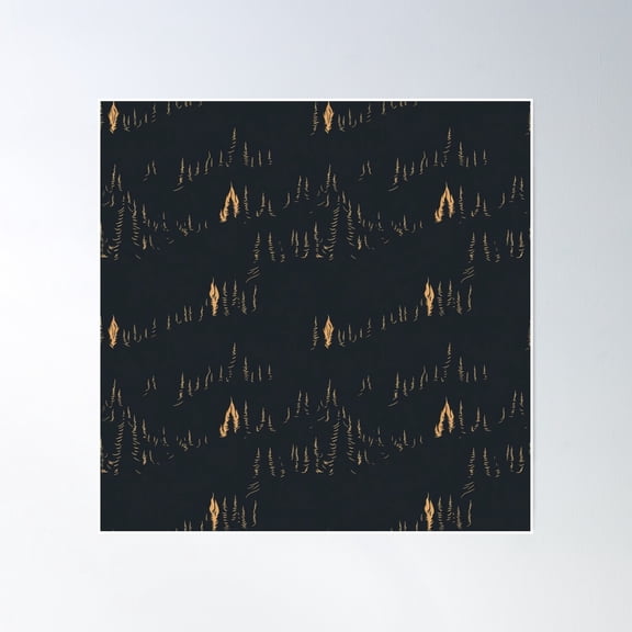 Midnight Flames Poster Wall Art, Modern Wall Decor, 30x30 UNFRAMED