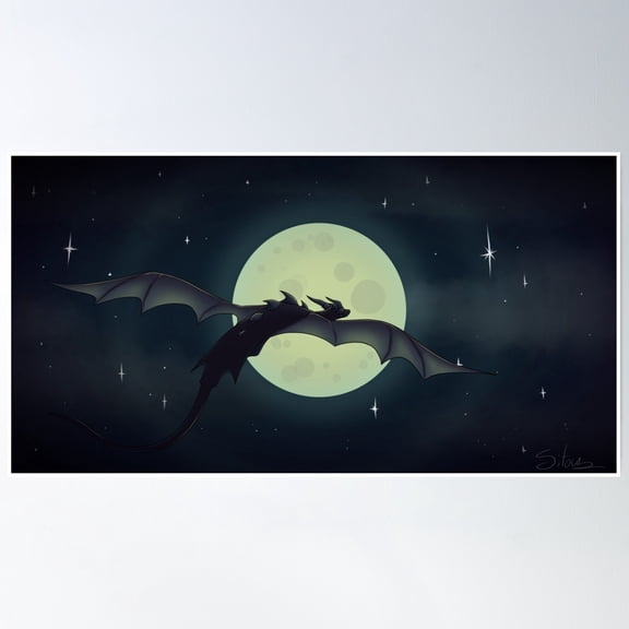 Midnight Flight Poster Wall Art, Modern Wall Decor, 8x12 UNFRAMED