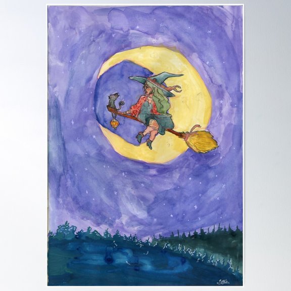 Midnight Flight Poster Wall Art, Modern Wall Decor For Living Room Bedroom, 12x18 UNFRAMED