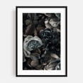 thumbnail image 1 of Midnight Flower Garden Moody Baroque Opulence Teal Grey - Painting Floral Botanical Flowers Modern Art Abstract Nature Vintage Black Framed Wall Art Print 16 x 24 inches, 1 of 8