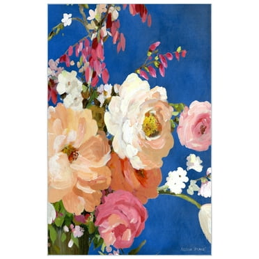 Midnight Flowers I, 5'x8' Hand Washable Art Area Rug
