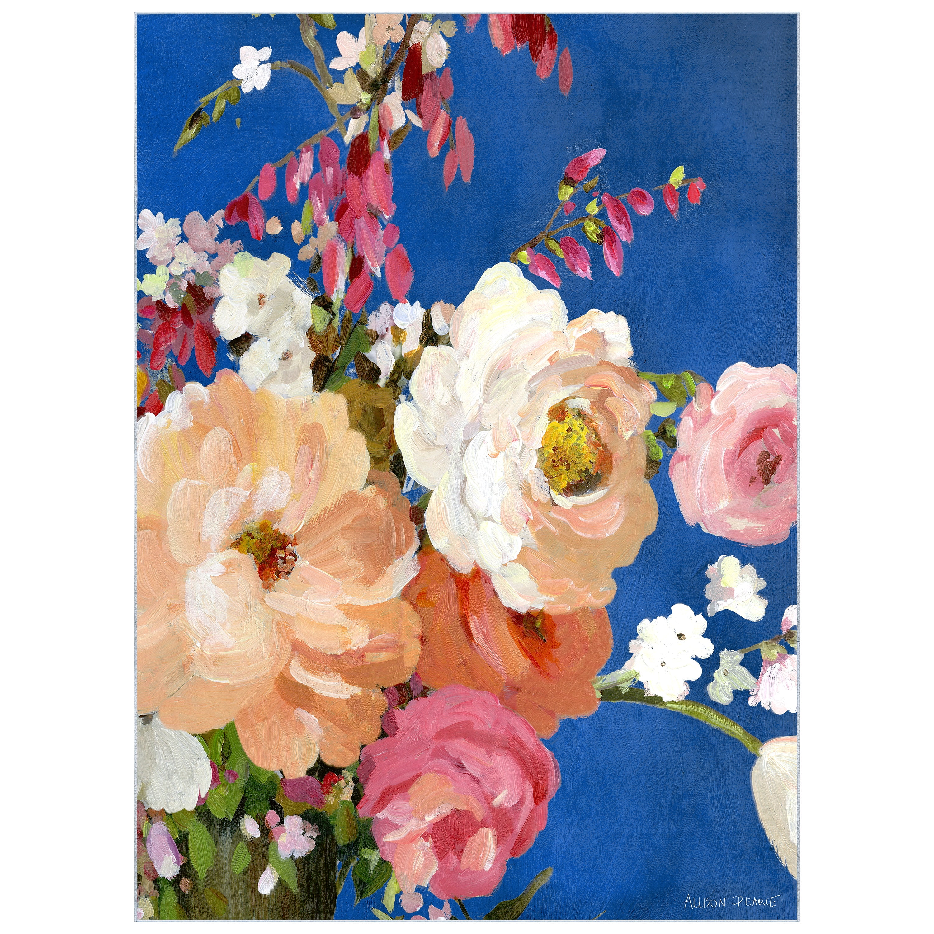 Midnight Flowers I, 8'x10' Hand Washable Art Area Rug