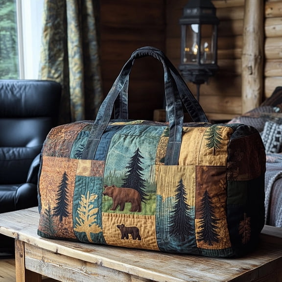 Midnight Forest Quilted Duffle BagTravel Bag,Duffle Bag,Journey Bag,Gift For Dad,Gift For Mom