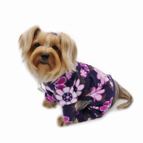 Midnight Garden Fleece Turtleneck Pajamas - Large