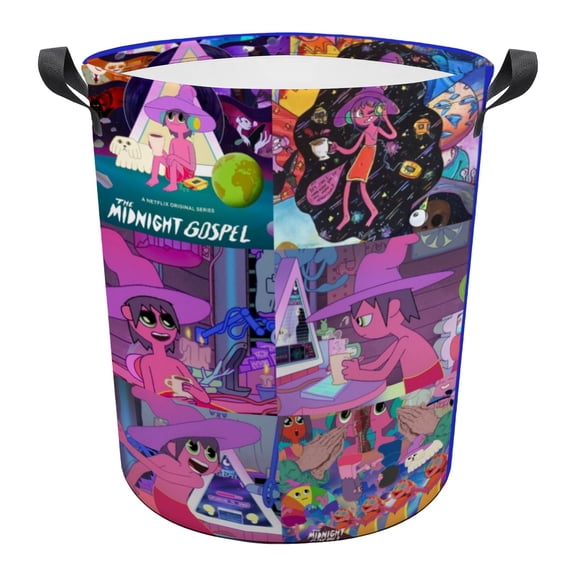 The Midnight Gospel Laundry Basket Laundry Hamper Storage Basket Organizer Hamper Storage Bins for Clothes Toys Box Nursery Hamper Gift Basket with Handles 13.4 x 16.5 inches