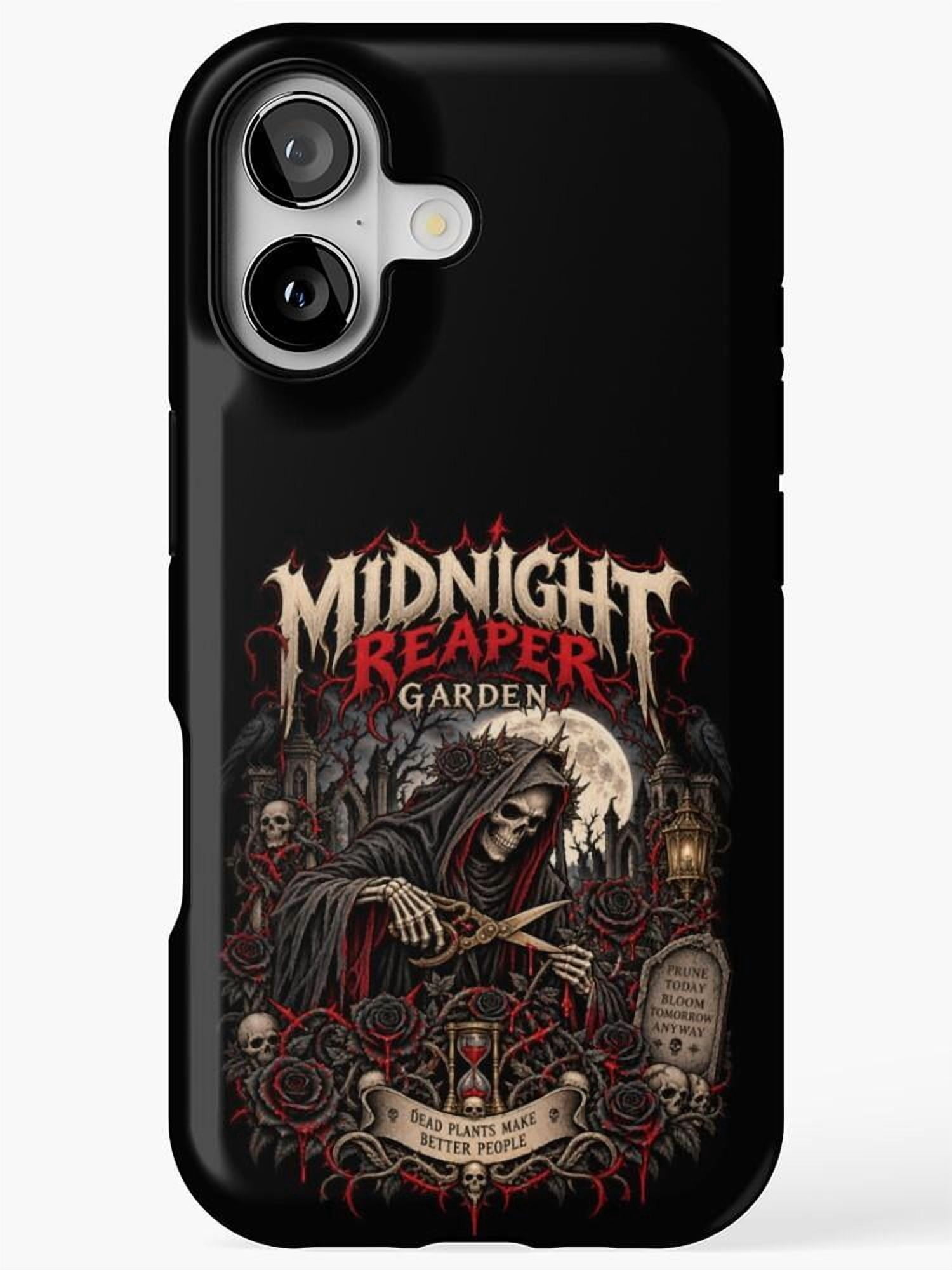 Midnight Grim Reaper Garden Red, Ivory and Gray Tough Cell Phone Case ...
