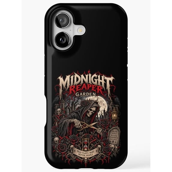 Midnight Grim Reaper Garden Red, Ivory and Gray Tough Cell Phone Case ...