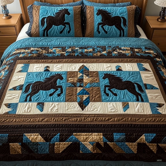 Midnight Horizon 3-Piece Quilted Bedding Set