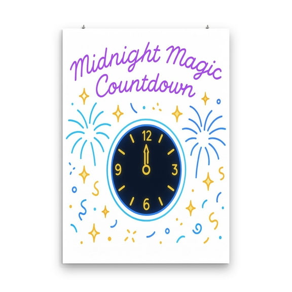 Midnight Magic Poster - Wall Decor for New Year Party