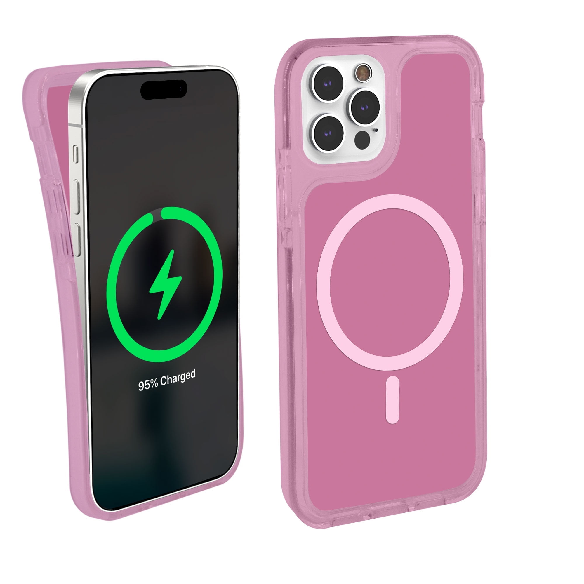 iHome Velo Magnetic Phone Case for iPhone 15 Pro Max, Pink