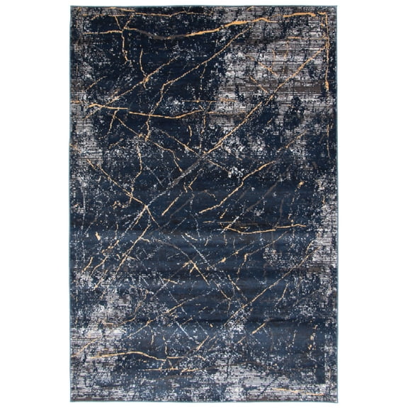 Midnight Marble Dark Blue polypropylene/polyester Rug 8'0" x 10'0"