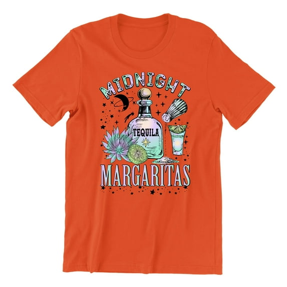 Midnight Margarita Cocktail Halloween Night Fun Drinks Unisex Men's T-shirt, 2XL, Orange