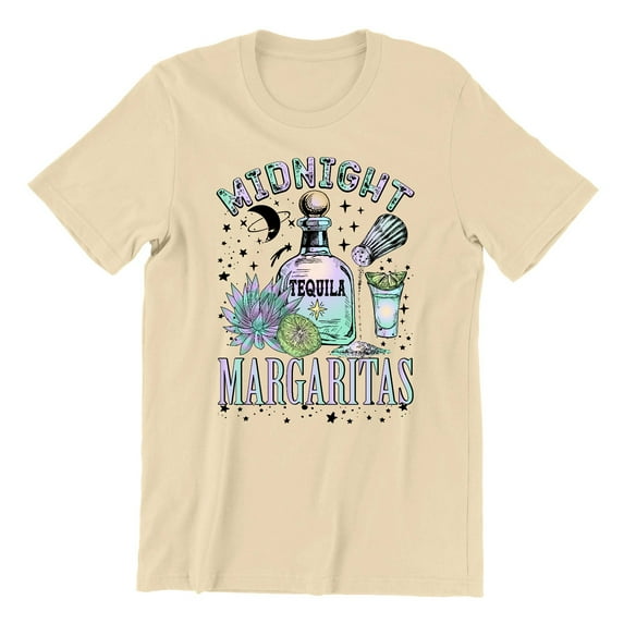 Midnight Margarita Cocktail Halloween Night Fun Drinks Unisex Men's T-shirt, 3XL, Natural