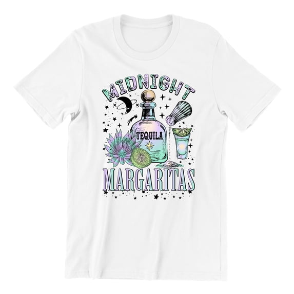 Midnight Margarita Cocktail Halloween Night Fun Drinks Unisex Men's T-shirt, S, White