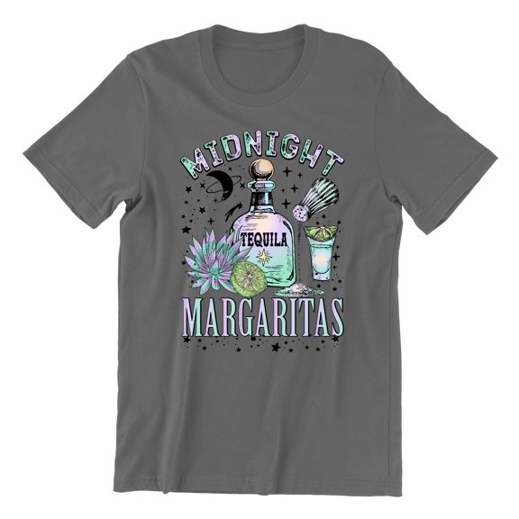 Midnight Margarita Cocktail Halloween Night Fun Drinks Unisex Men's T-shirt, XL, Charcoal