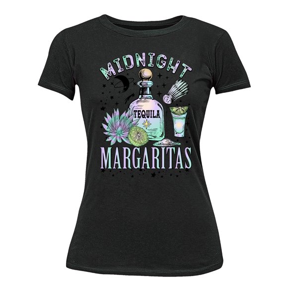 Midnight Margarita Cocktail Halloween Night Fun Drinks Women's T-shirt, M, Black