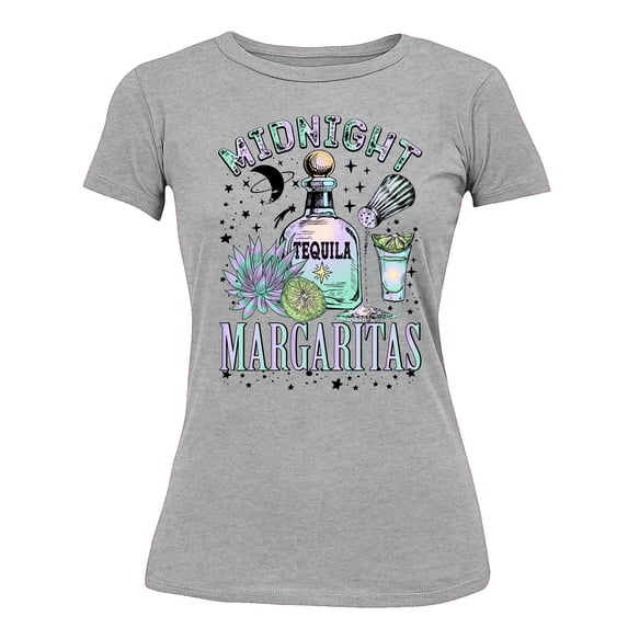 Midnight Margarita Cocktail Halloween Night Fun Drinks Women's T-shirt, XL, H. Grey