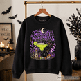 thumbnail image 1 of Midnight Margaritas Black Cat Halloween Sweatshirt, Witchy Cocktail Sweater for Spooky Season, 1 of 13