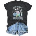 thumbnail image 1 of Midnight Margaritas Witch Print Halloween Shirt Short Sleeve Shirt for Women, 1 of 4