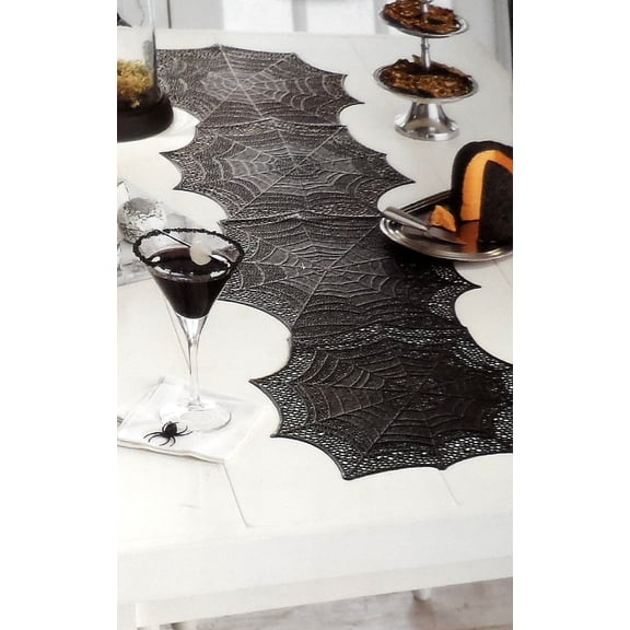 Mignight Market 54" x 13.5" Halloween Spider Web Table Runner