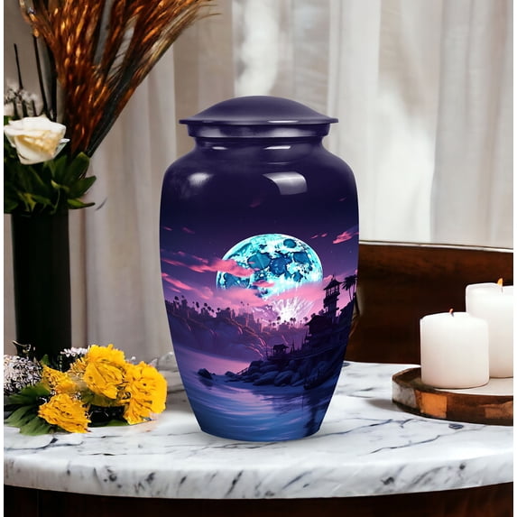 Midnight Mirage by the Sea Urns For Ashes Adult Female - Urns For Women Human Ashes - Large Urns For Human Ashes Adult Male - Cremation Urn Human Ashes (Size -10inch)