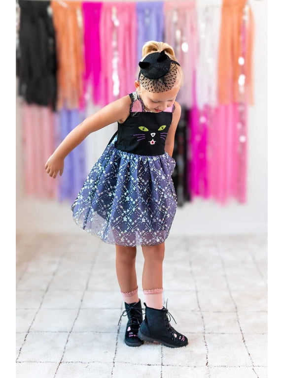 Midnight Mischief Cat suede combat boots