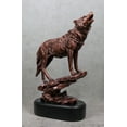 thumbnail image 1 of Midnight Moon Howling Alpha Gray Wolf Statue In Bronze Electroplated Finish, 1 of 10