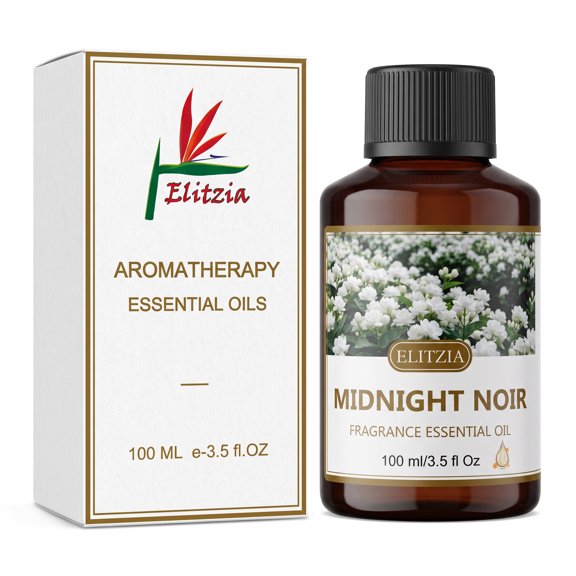 Midnight Noir Fragrance Oil for Ultrasonic Diffusers 3.38fl.oz Diffuser Oil Refill for Waterless & Reed Diffusers, Long-Lasting, Soap & Candle Making, for Home Bathroom Office