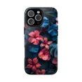 thumbnail image 1 of Midnight Pink Hawaii Flowers Tropical Artwork Protective Phone Case with iPhone 11 to 17 Pro Max, 1 of 2