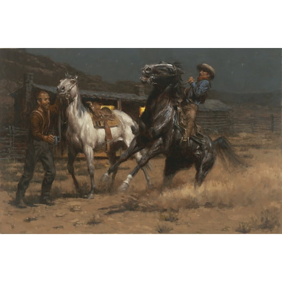 Midnight Pony Express by Andy Thomas - Canvas Timeless Edition 24x36 - Striking Art for Your Collection - 1 Unit per pack