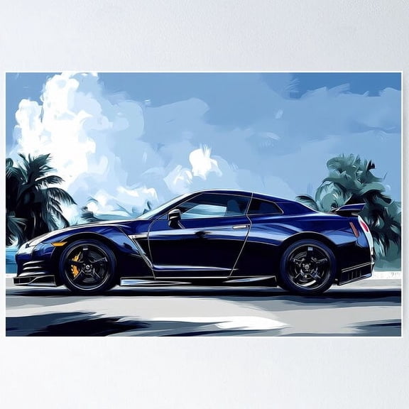 Midnight Pulse – Nissan Gt R V Spec R35 Pop Art V Poster Wall Art Modern Wall Decor For Living Room Bedroom