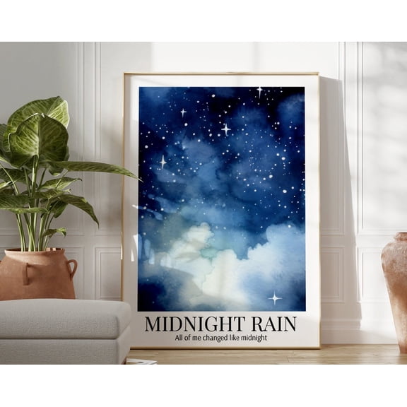 Midnight Rain Midnights Poster, Dorm Decor, Aesthetic Home Decor, Wall Art, Modern Wall Decor, 8x12 UNFRAMED