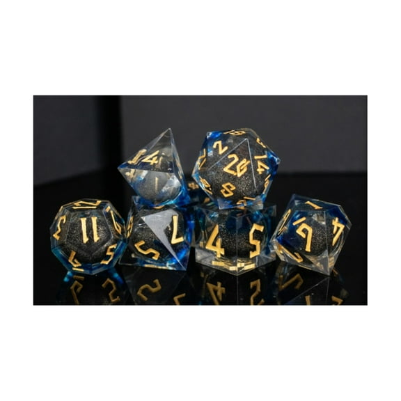 Misty Mountain Gaming Liquid Core Poly Set - Midnight Sky Dice (7) New