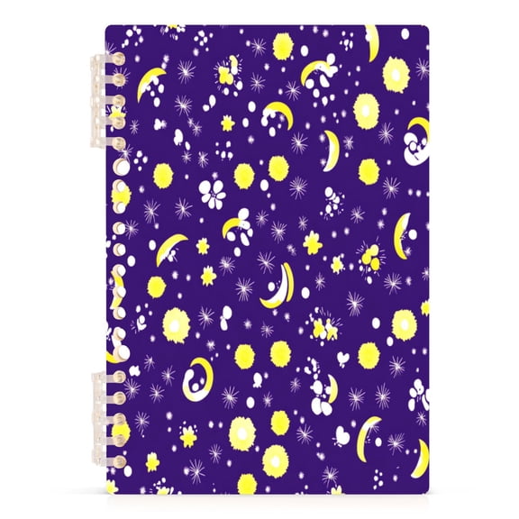 Midnight Star A5 8.3x5.7in PP Notebook, Adjustable Rings, 60 Sheets, Diary or Journey Note
