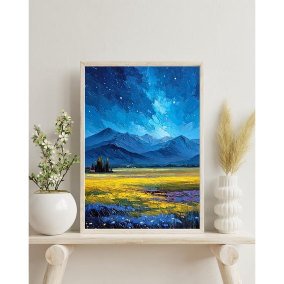 Midnight Starry Sky Werner Bronkhorst Style Modern Wall Decor, Unframed Poster