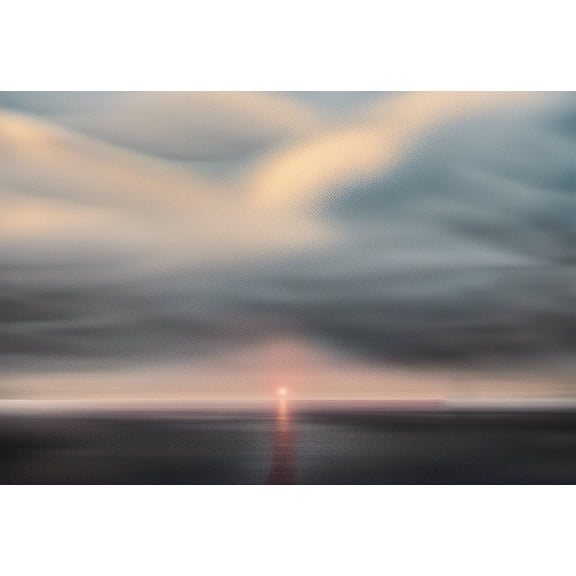 Midnight Sunset Oil Painting - 12" x 18" Art Print Wall Decor