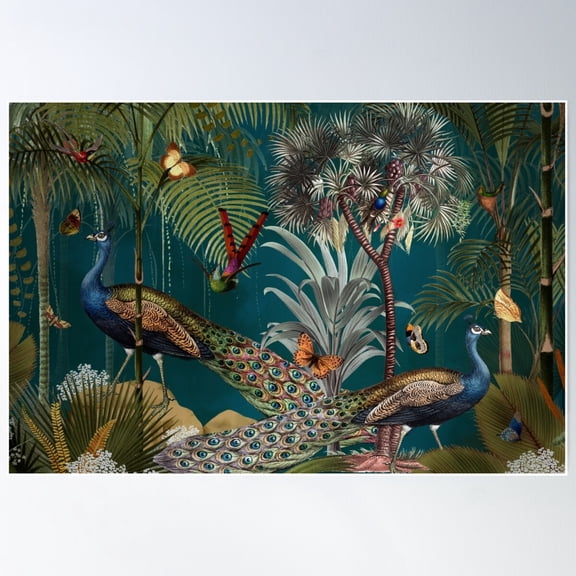 Midnight Vintage Exotic Mystic Jungle Poster Wall Art, Modern Wall Decor For Living Room Bedroom, 8x12 UNFRAMED