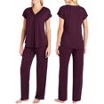 thumbnail image 1 of Midnight by Carole Hochman Womens 2 Piece Super Soft Pajama Set (Dark Purple, X-Large), 1 of 2
